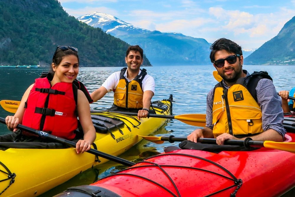 kayaking norway woman