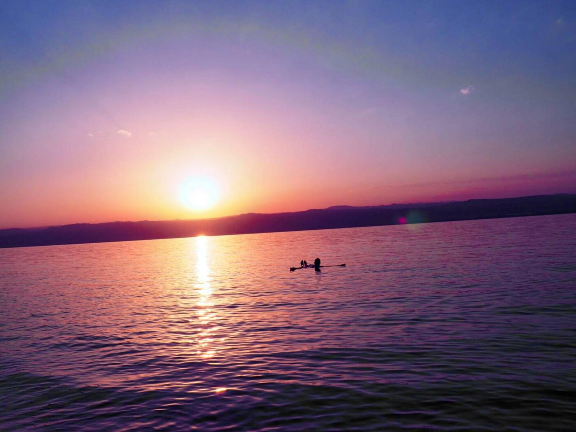 afloat in the dead sea