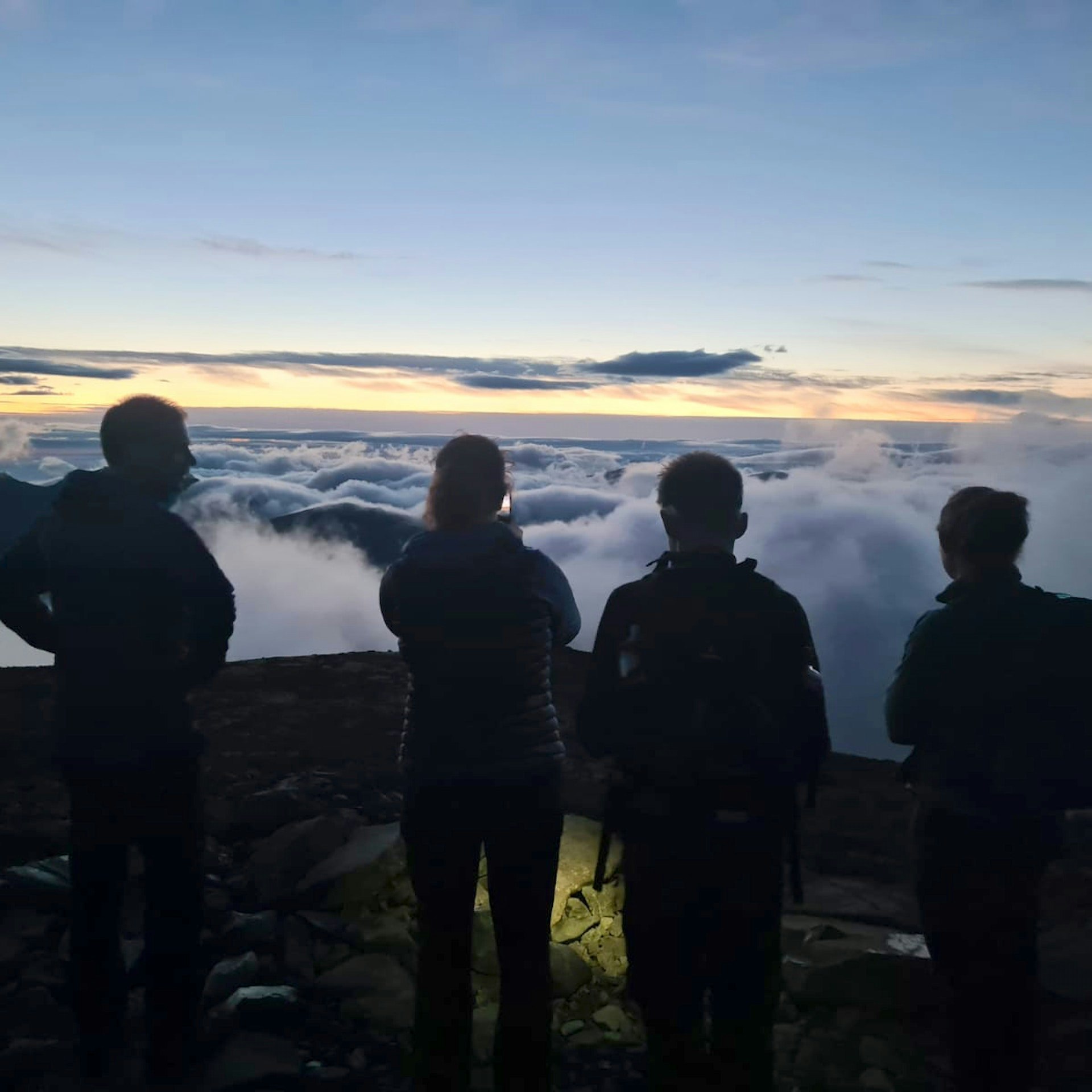 summiting three peaks at dawn