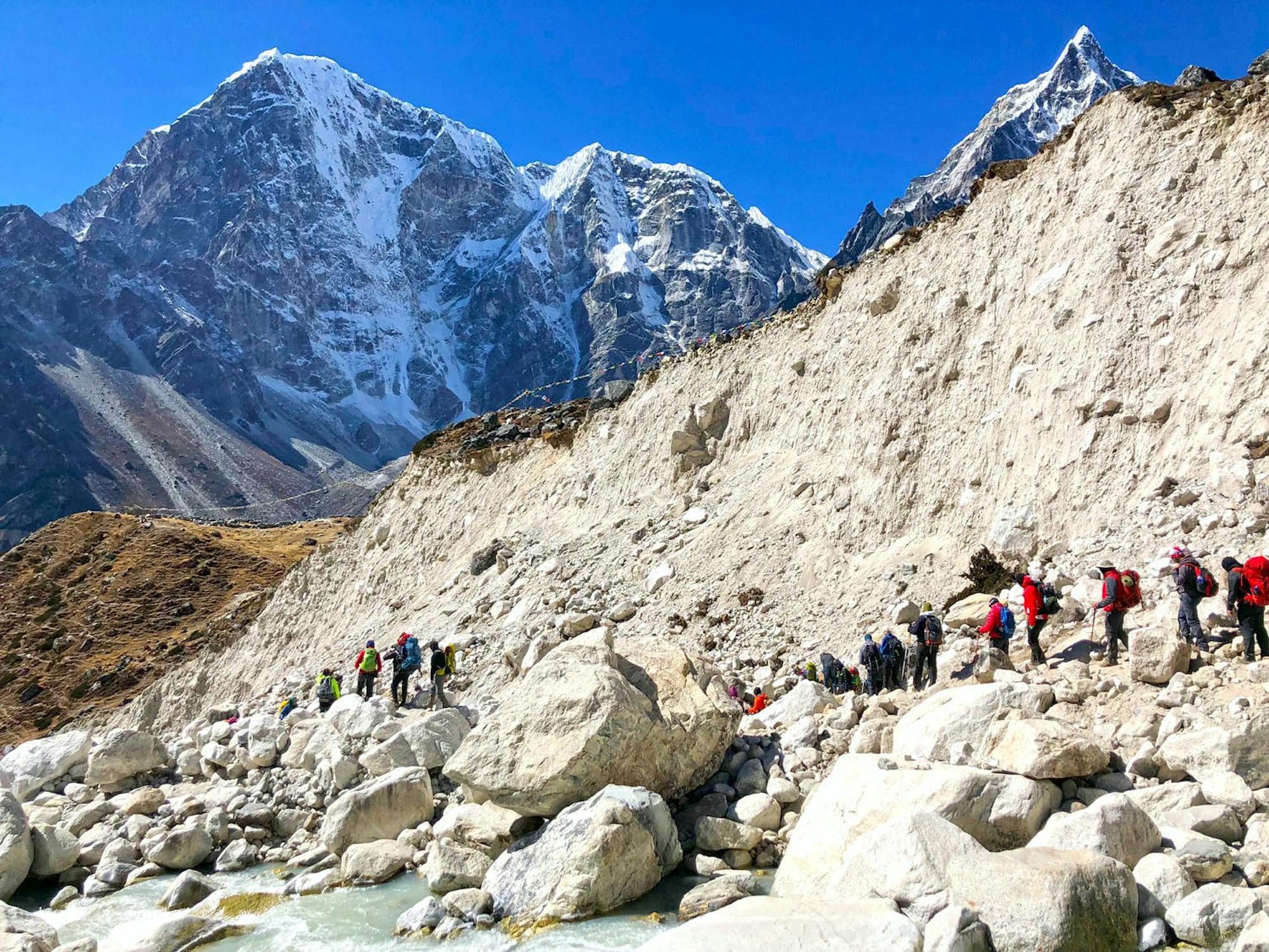 hikers on the everest base camp trek