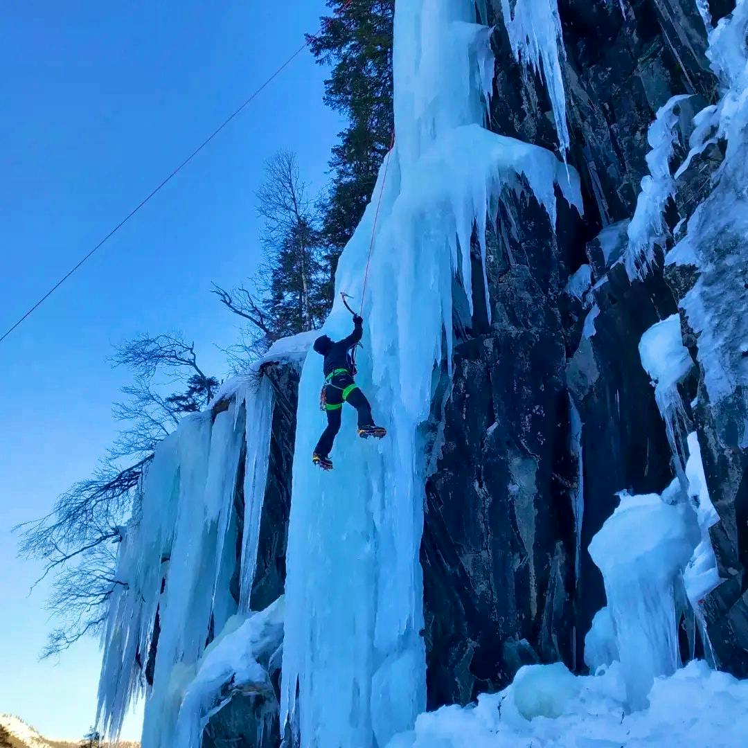 ice climber in norway