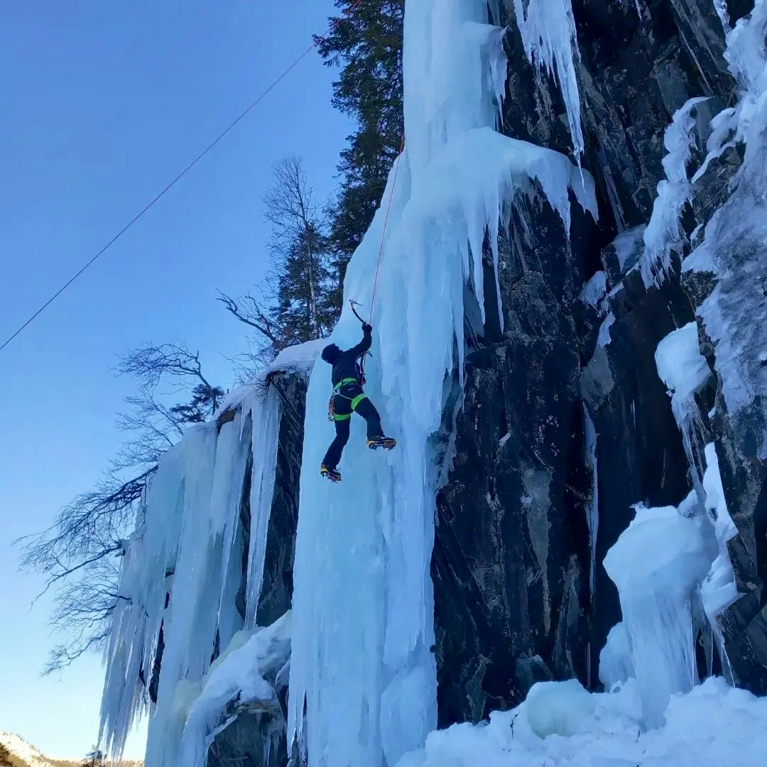 ice climber in norway