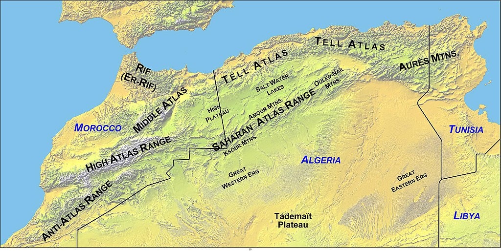 Atlas mountains map