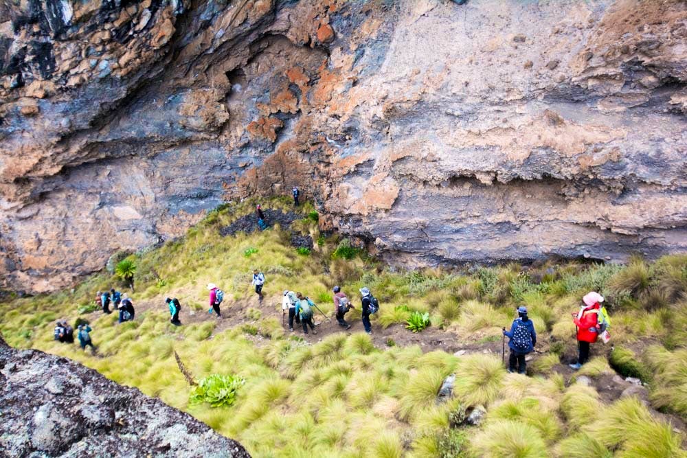 hikers on mt kenya