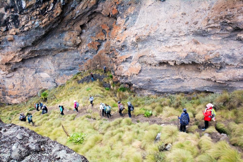 hikers on mt kenya