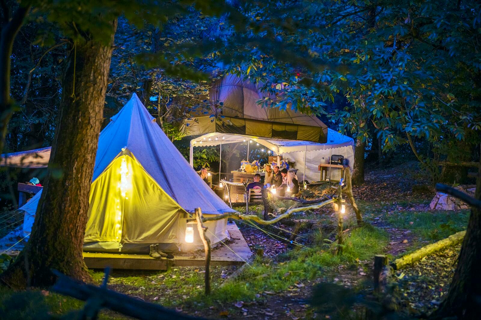 night time camping in cornwall
