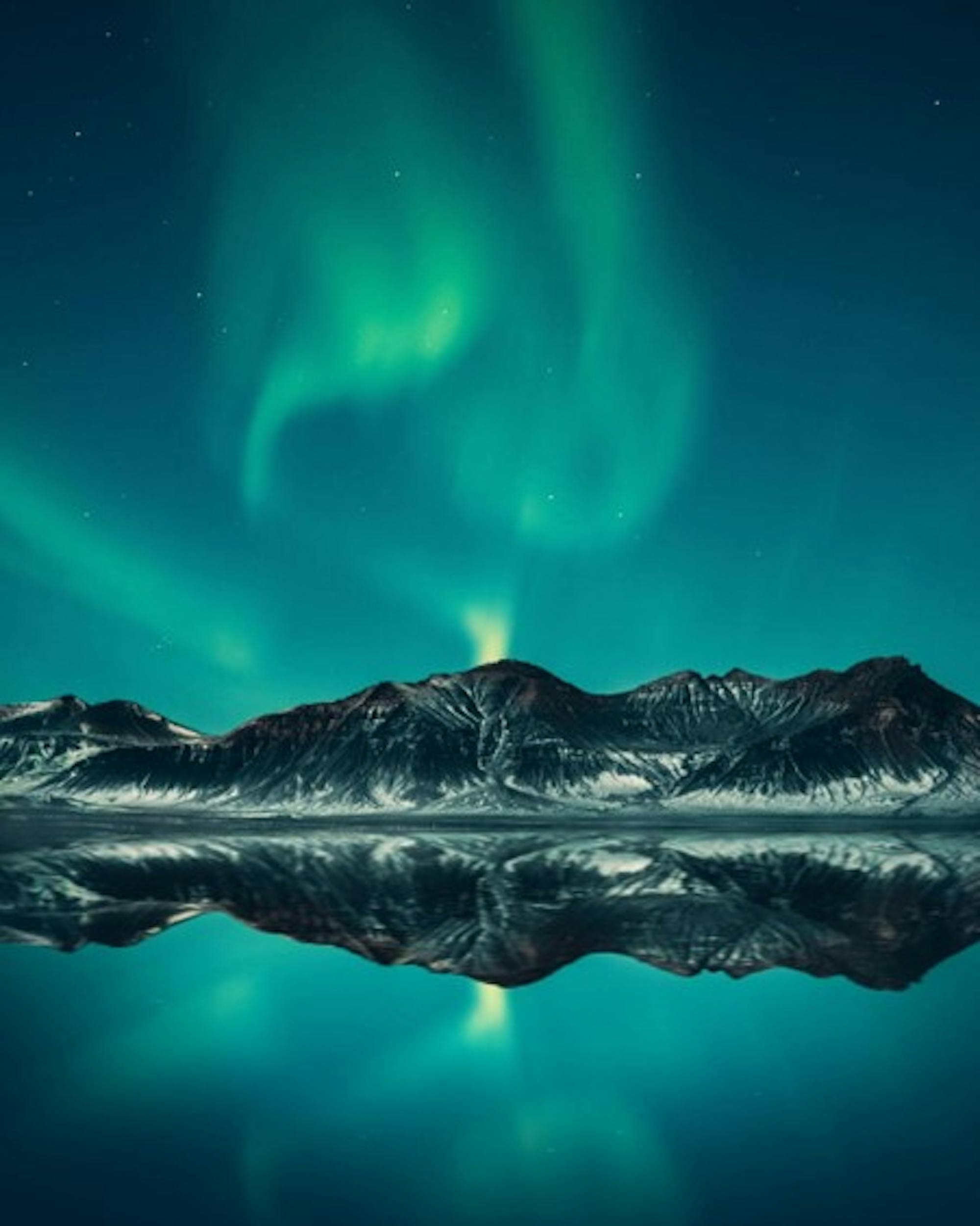 Northern Lights From Norwegian Mountain Range