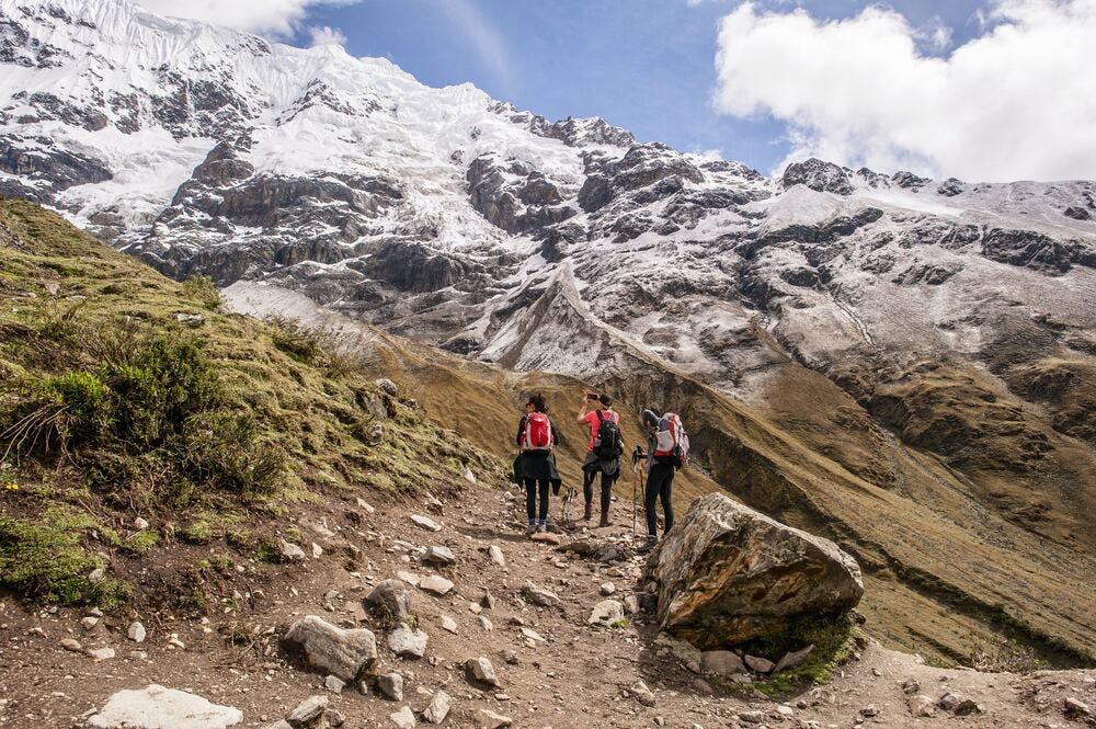 hiking in dry season on salkantay trek