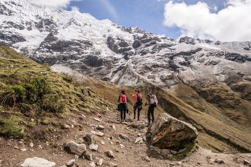 hiking in dry season on salkantay trek