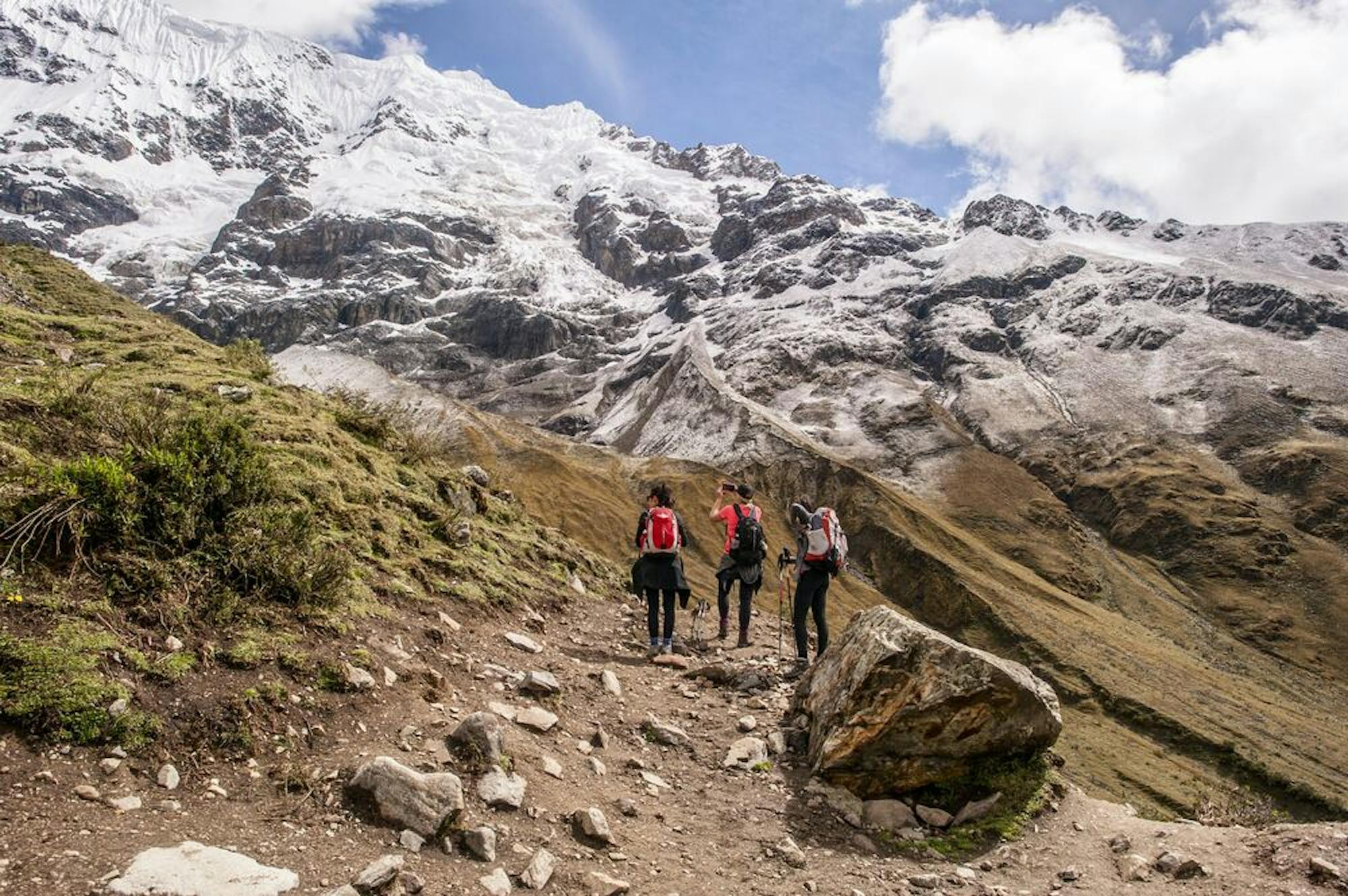 hiking in dry season on salkantay trek