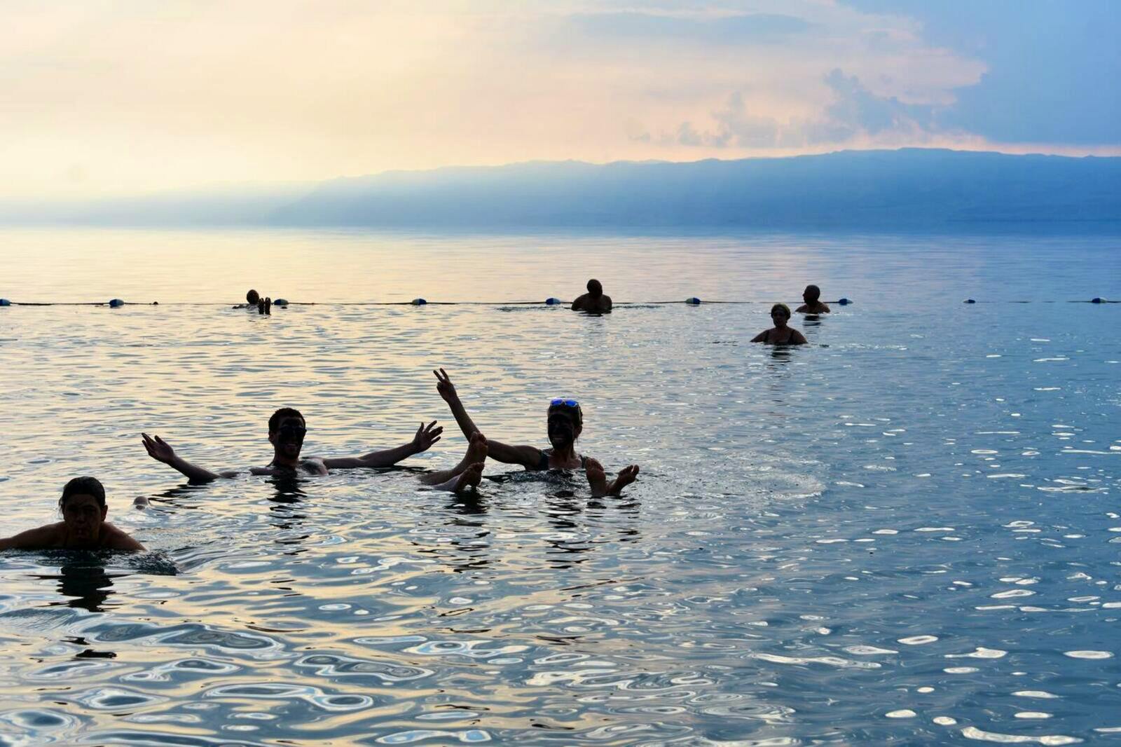 swimmers in the dead sea