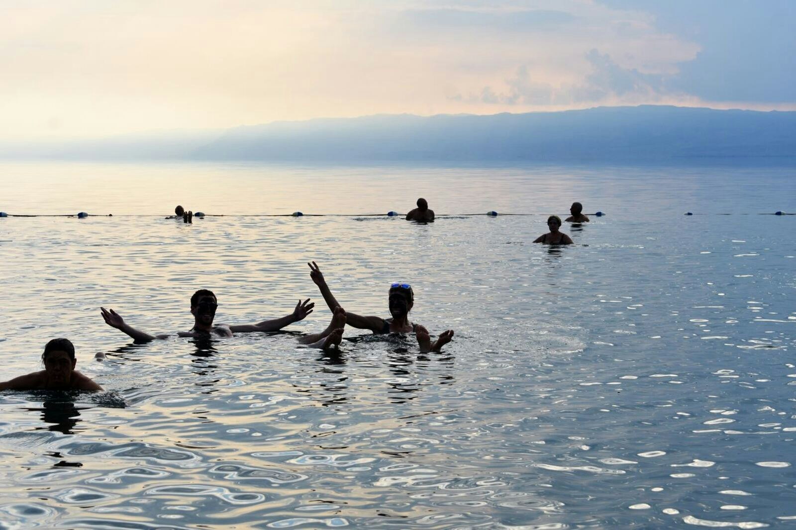 swimmers in the dead sea