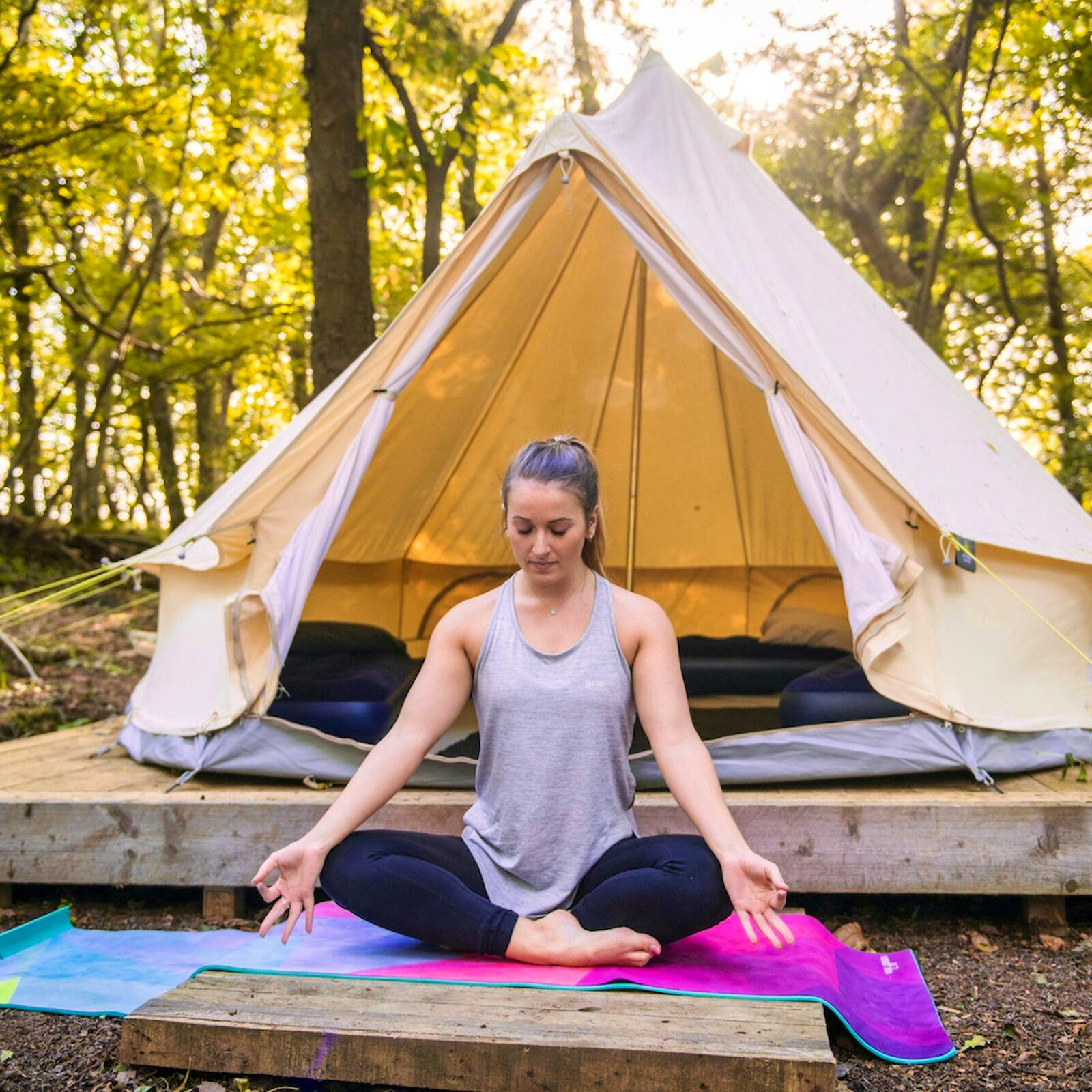 wild camping and yoga