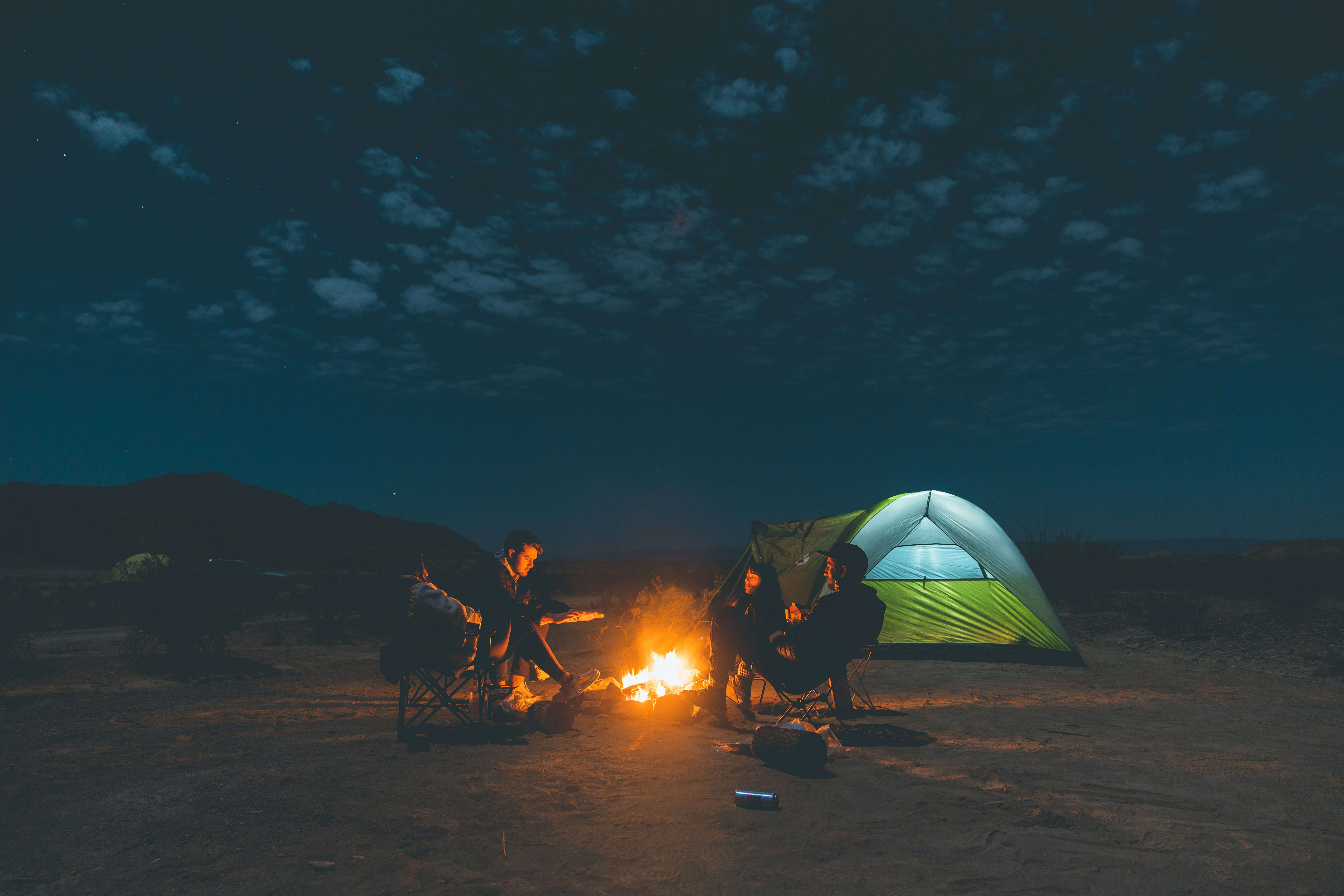 wild camping fire