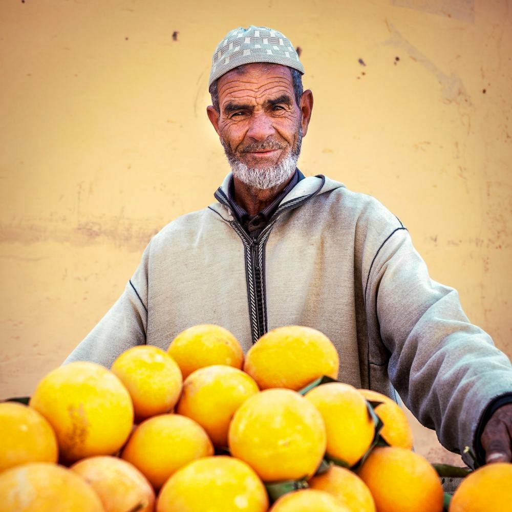man morocco oranges