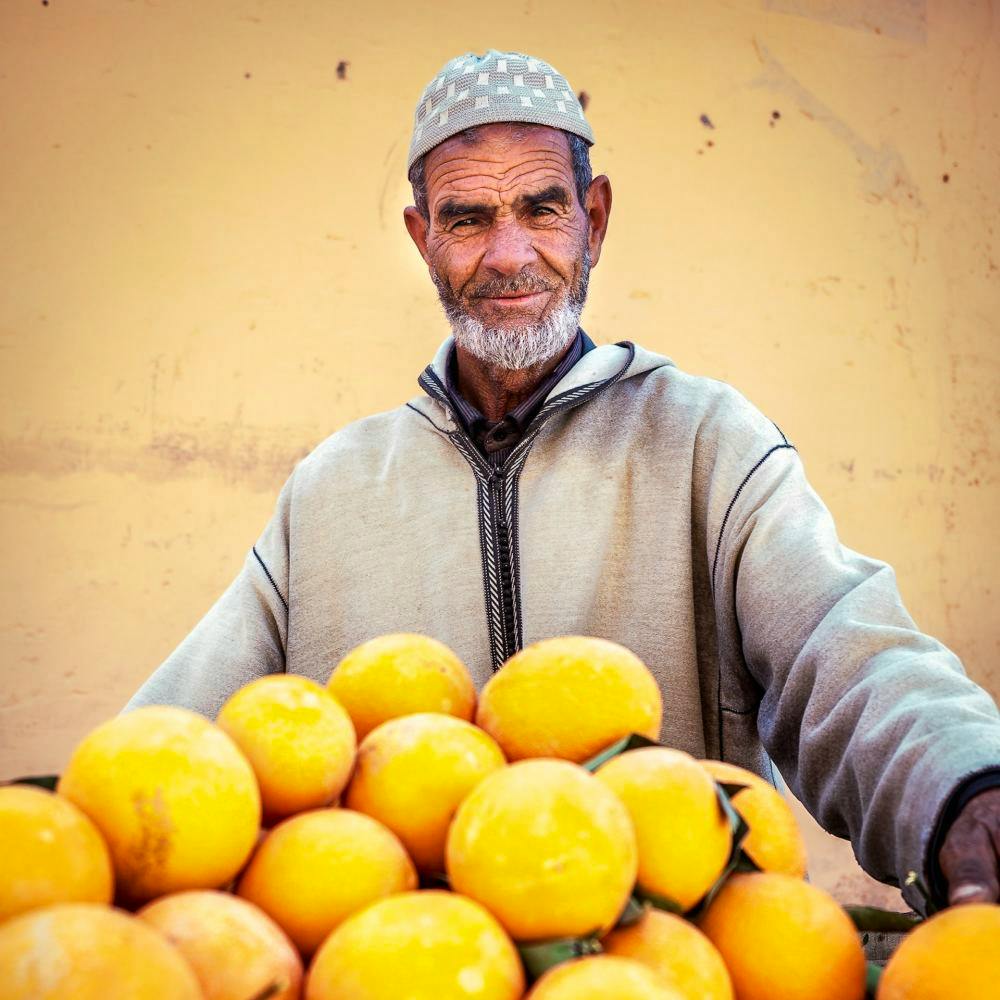 man morocco oranges