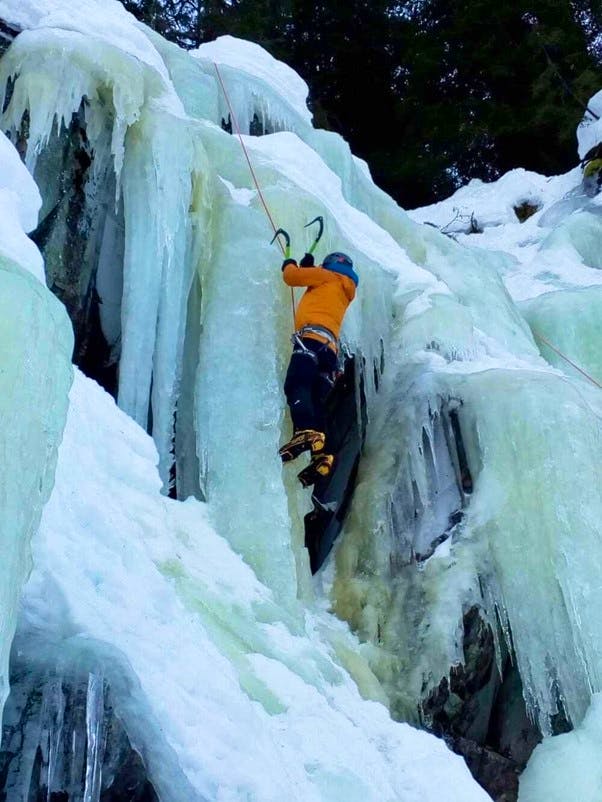 Ice climbing in Norway