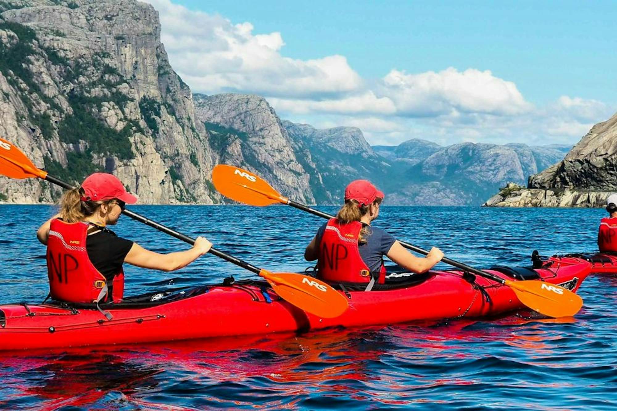 woman kayaking in norway