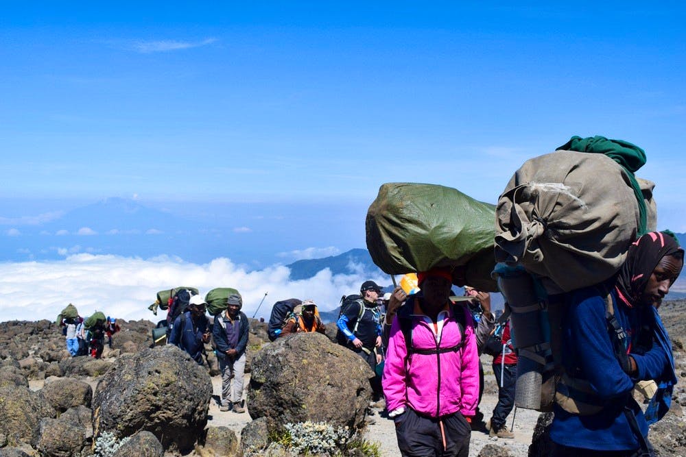 Porters on Machame route