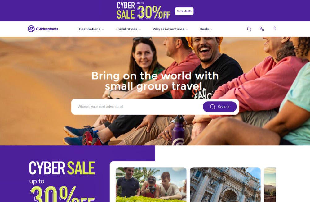 G-Adventure ofers small group adventure trips