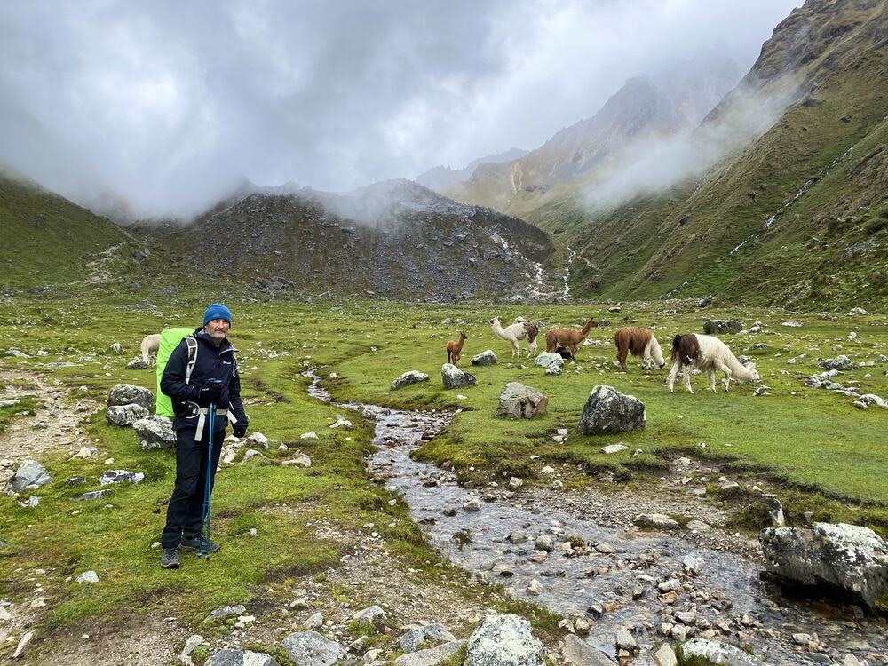 hiking in the wet season through the salkantay