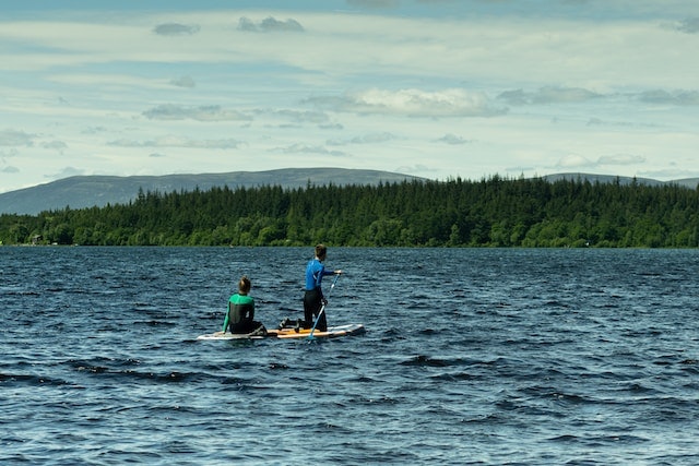 paddleboarding on loch Morlich