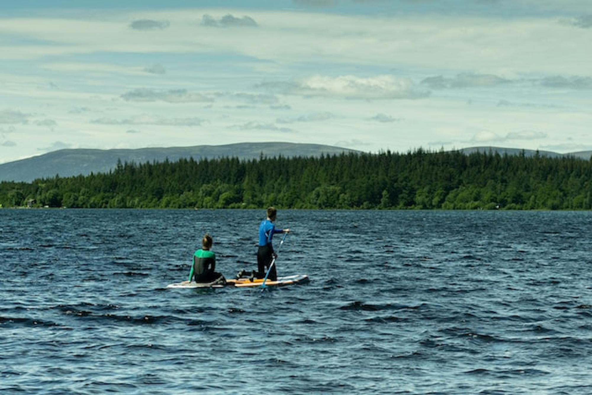 paddleboarding on loch Morlich