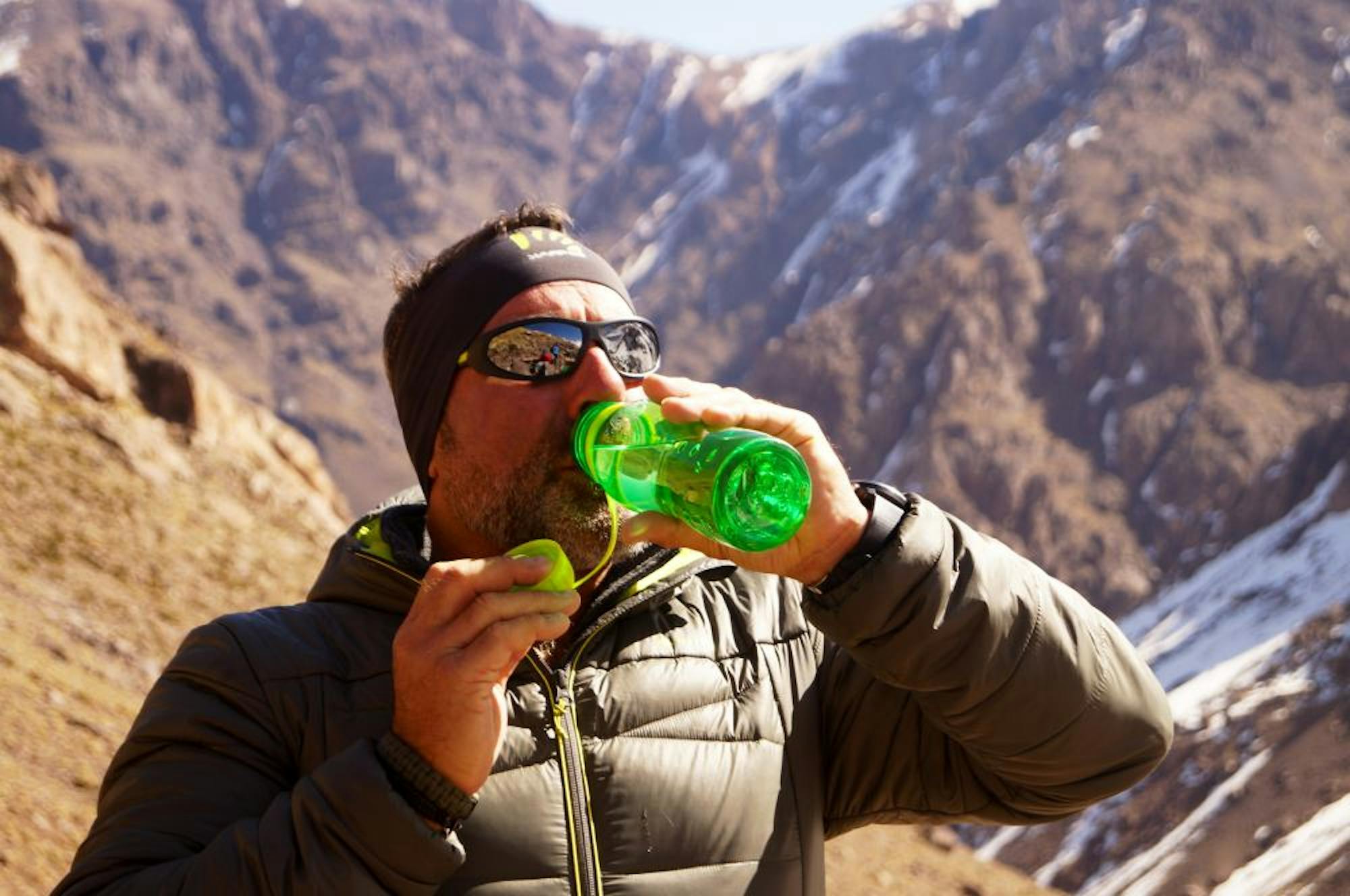 hiker drinking