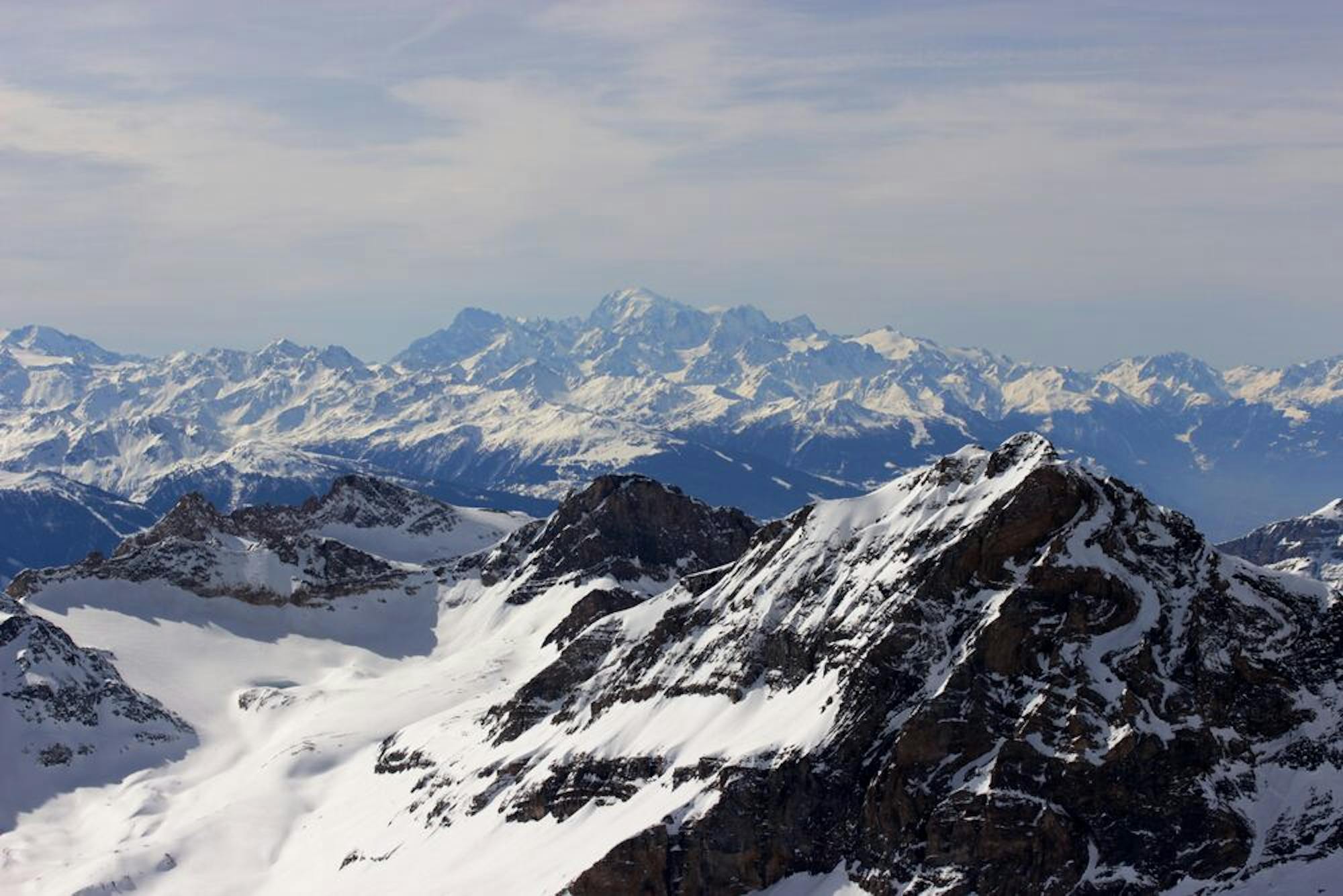 snowy peaks in switzerland
