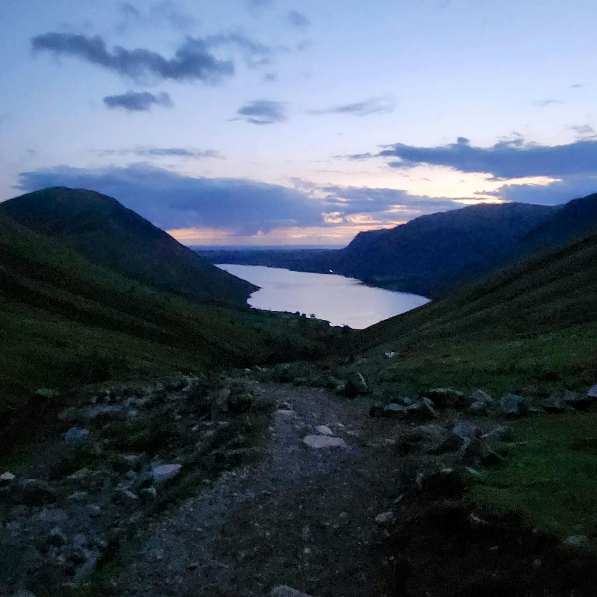 three peaks at sunset