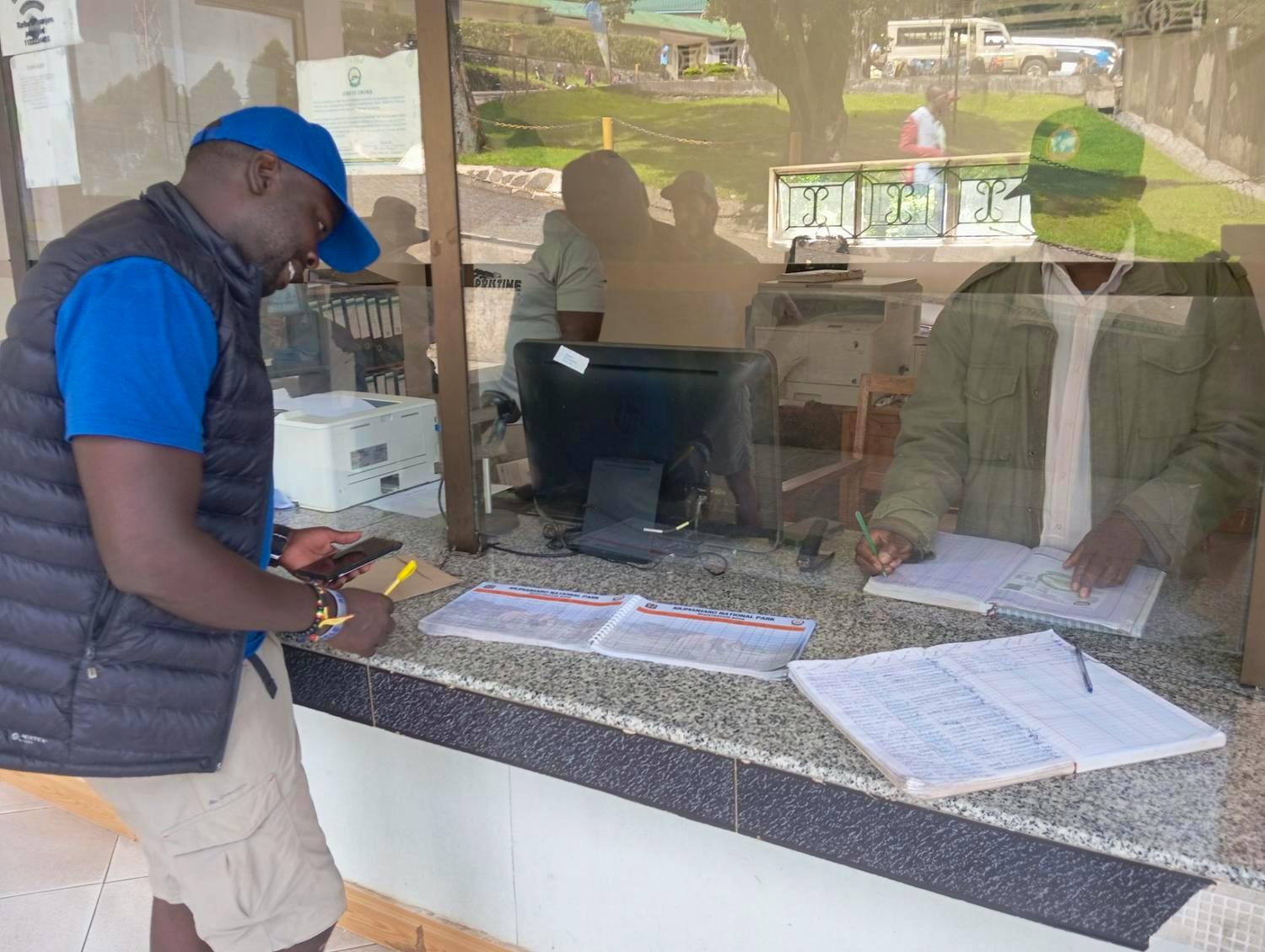 Signing in to Kilimanjaro National Park