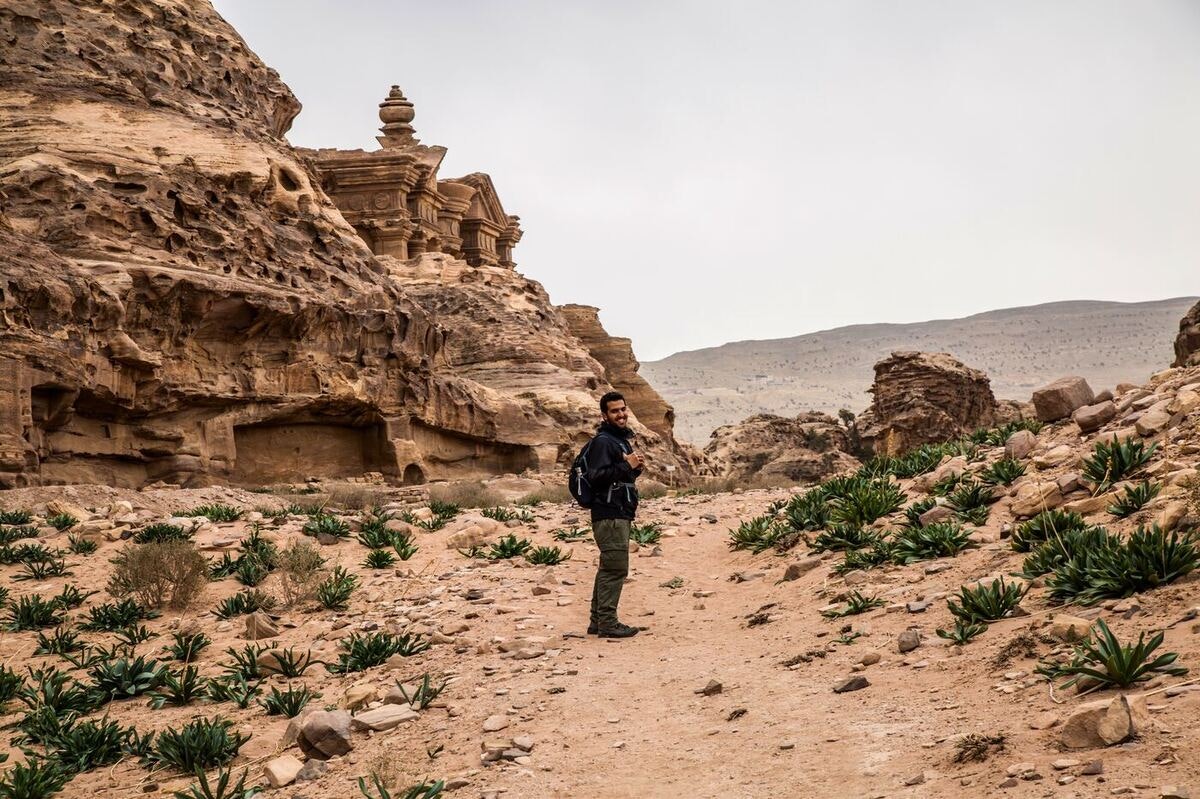 hiker in petra