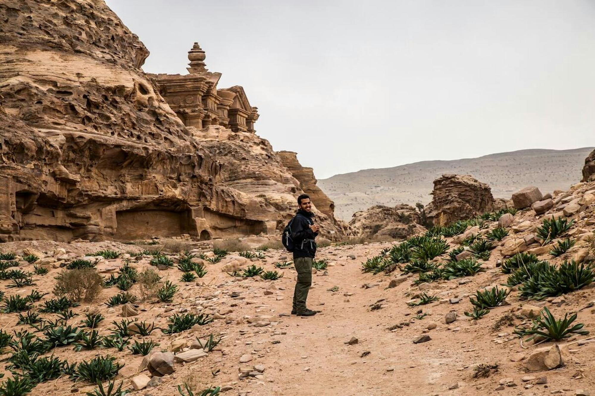 hiker in petra