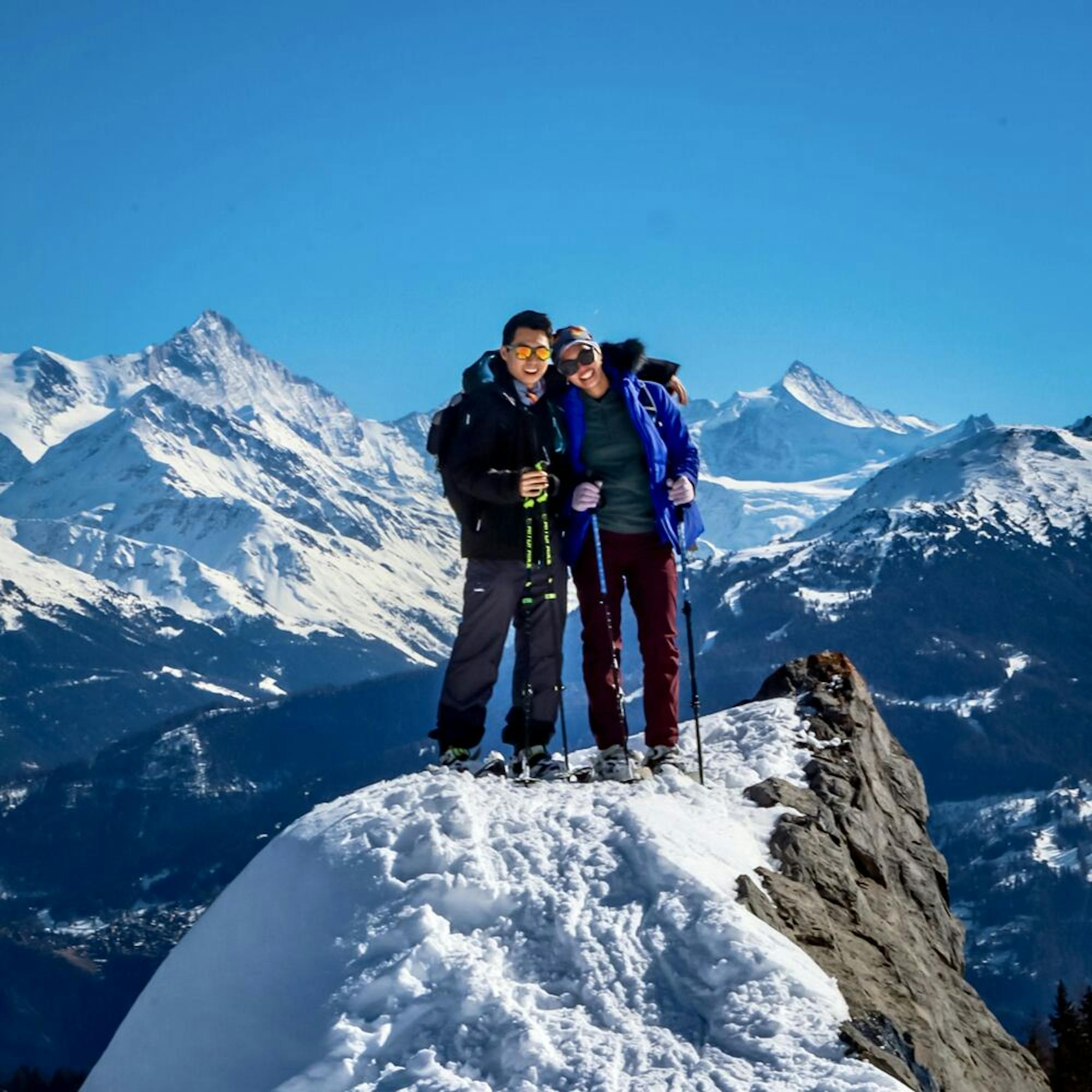 snowy summit in switzerland