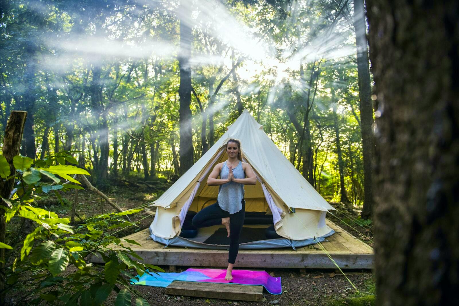 yoga camping in cornwall