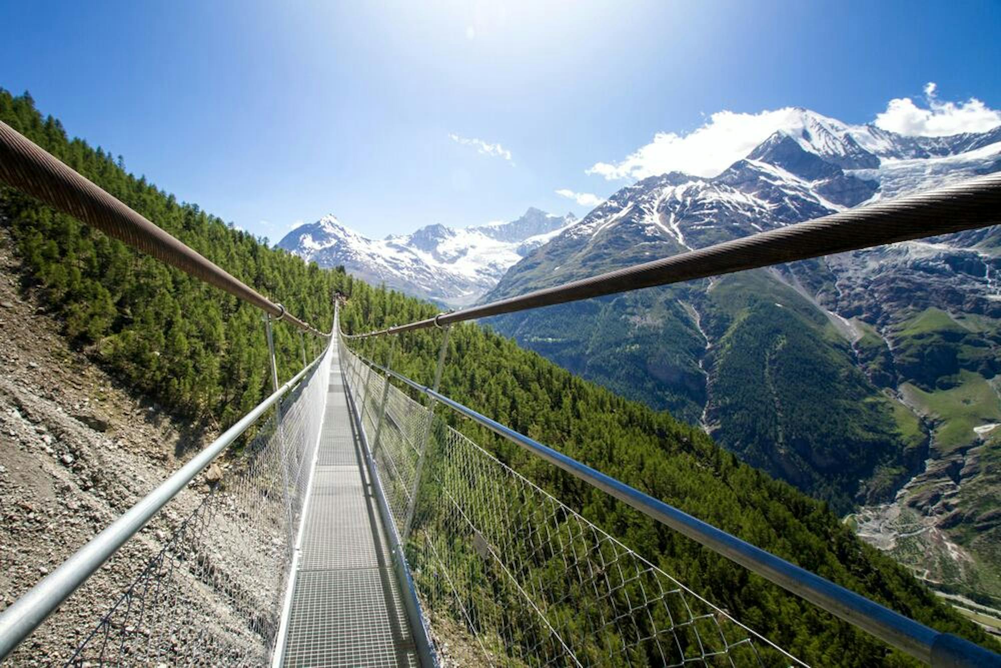suspension bridge near matterhorn