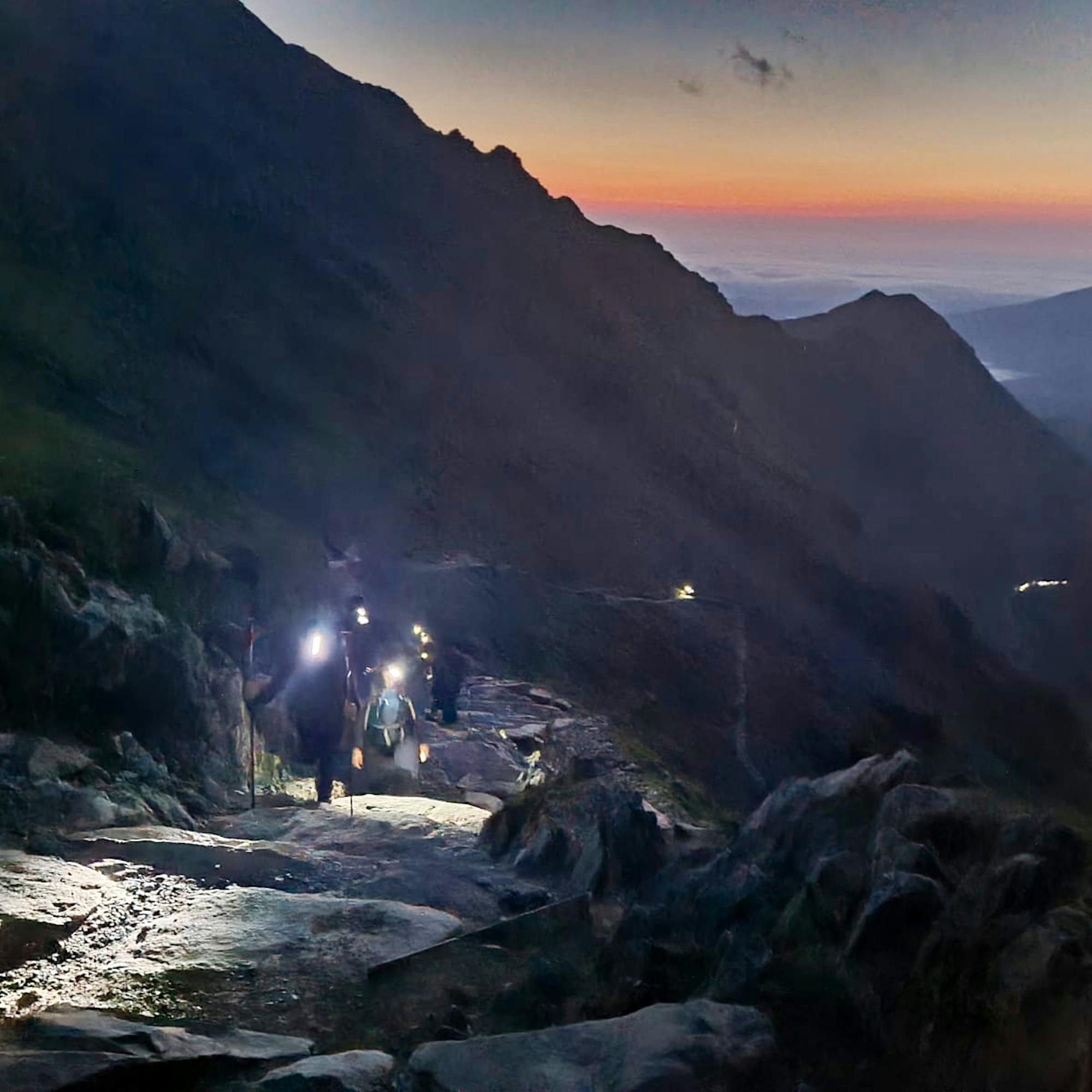 hiking three peaks in the dark