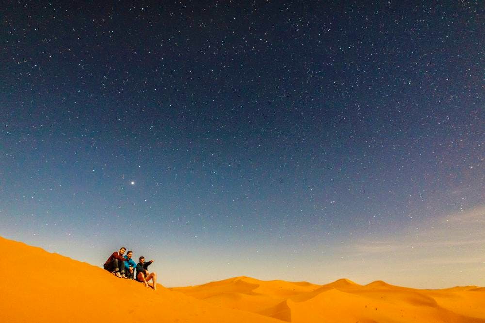 night in the desert morocco