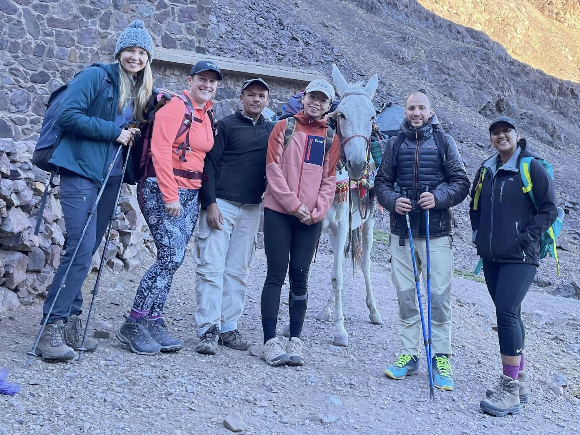 Team hiking Toubkal