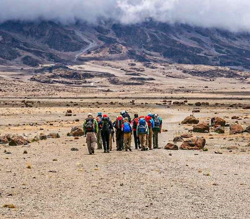 Walking towards the summit