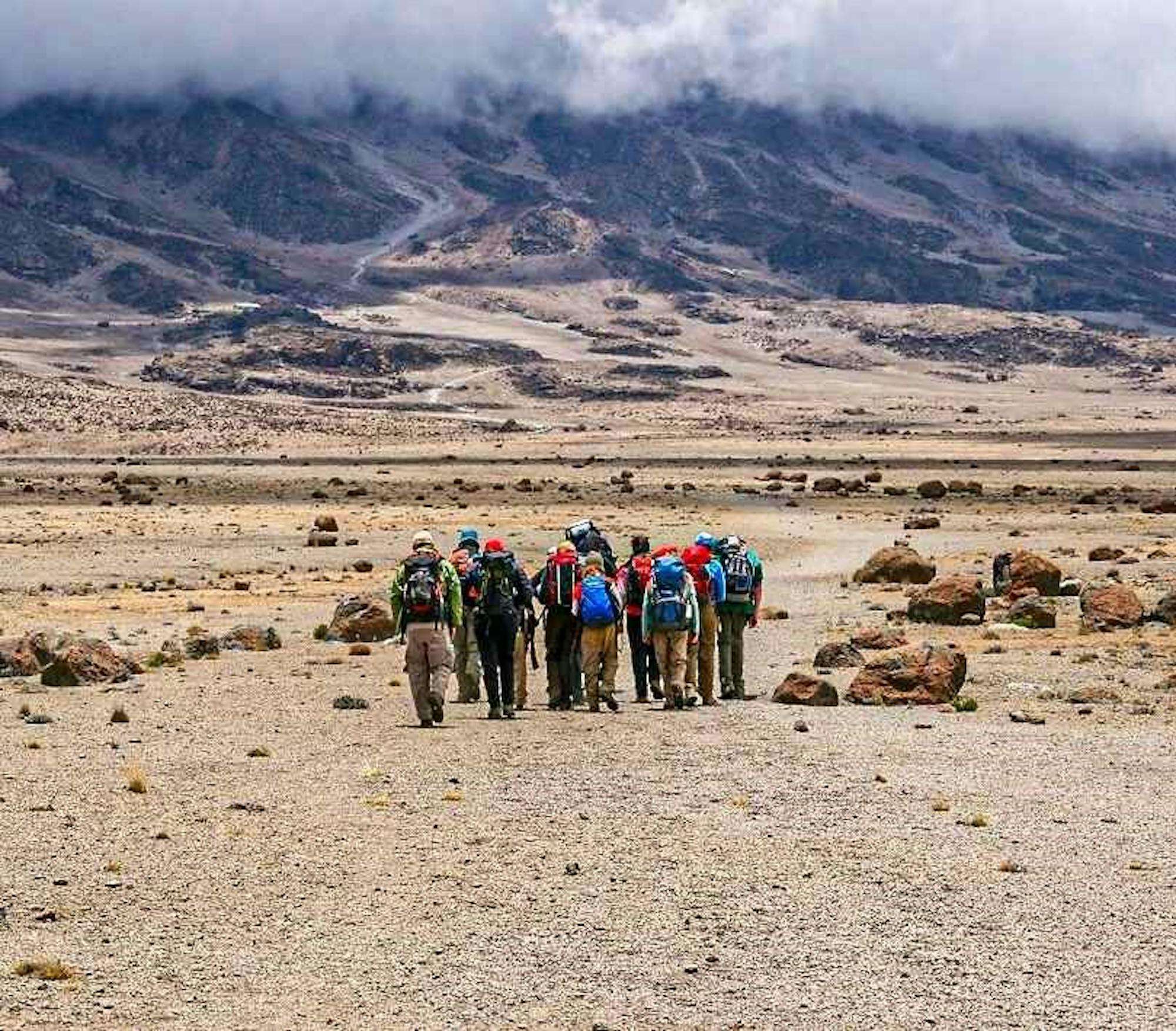 Walking towards the summit