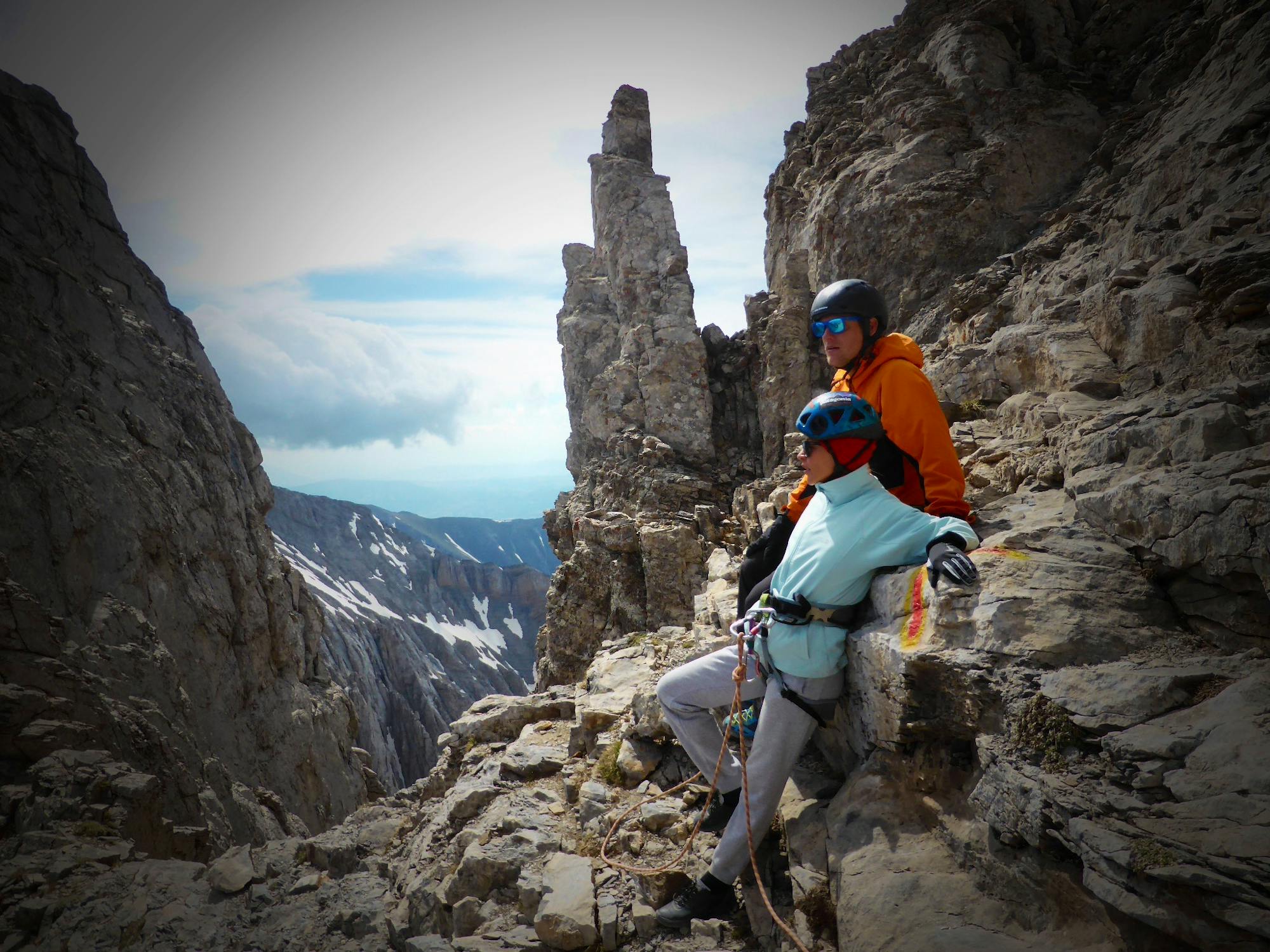 Climbers taking in the views.