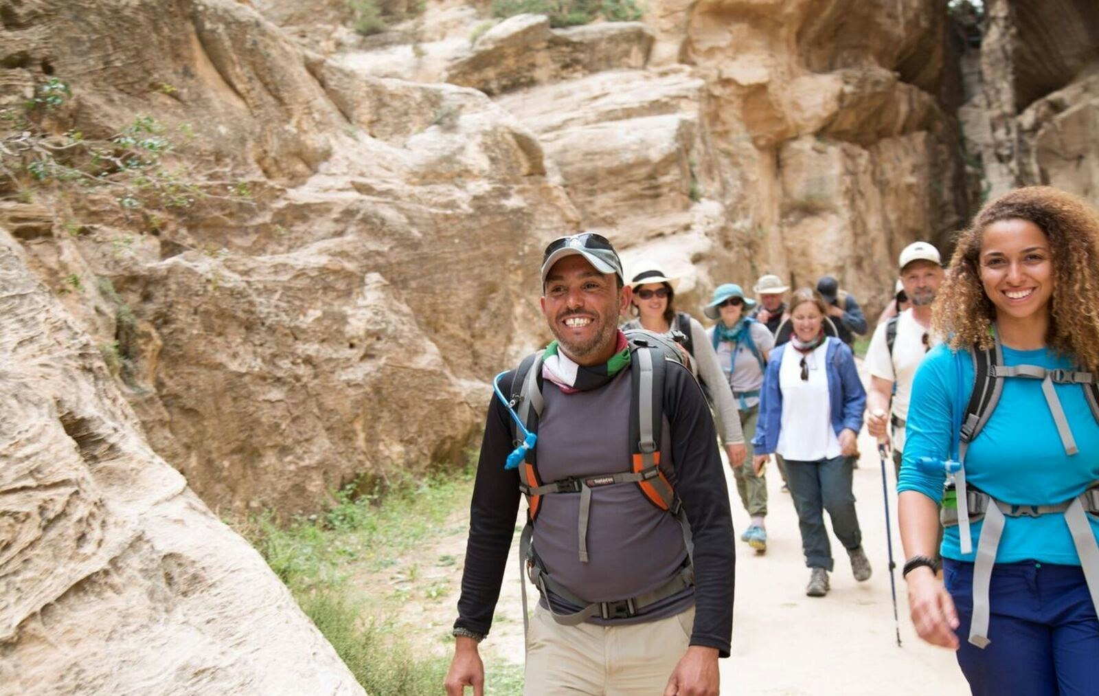 hikers in petra