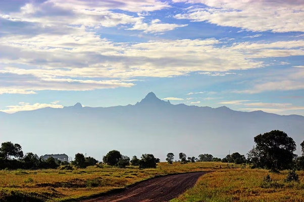 view of mt kenya from ol pejeta