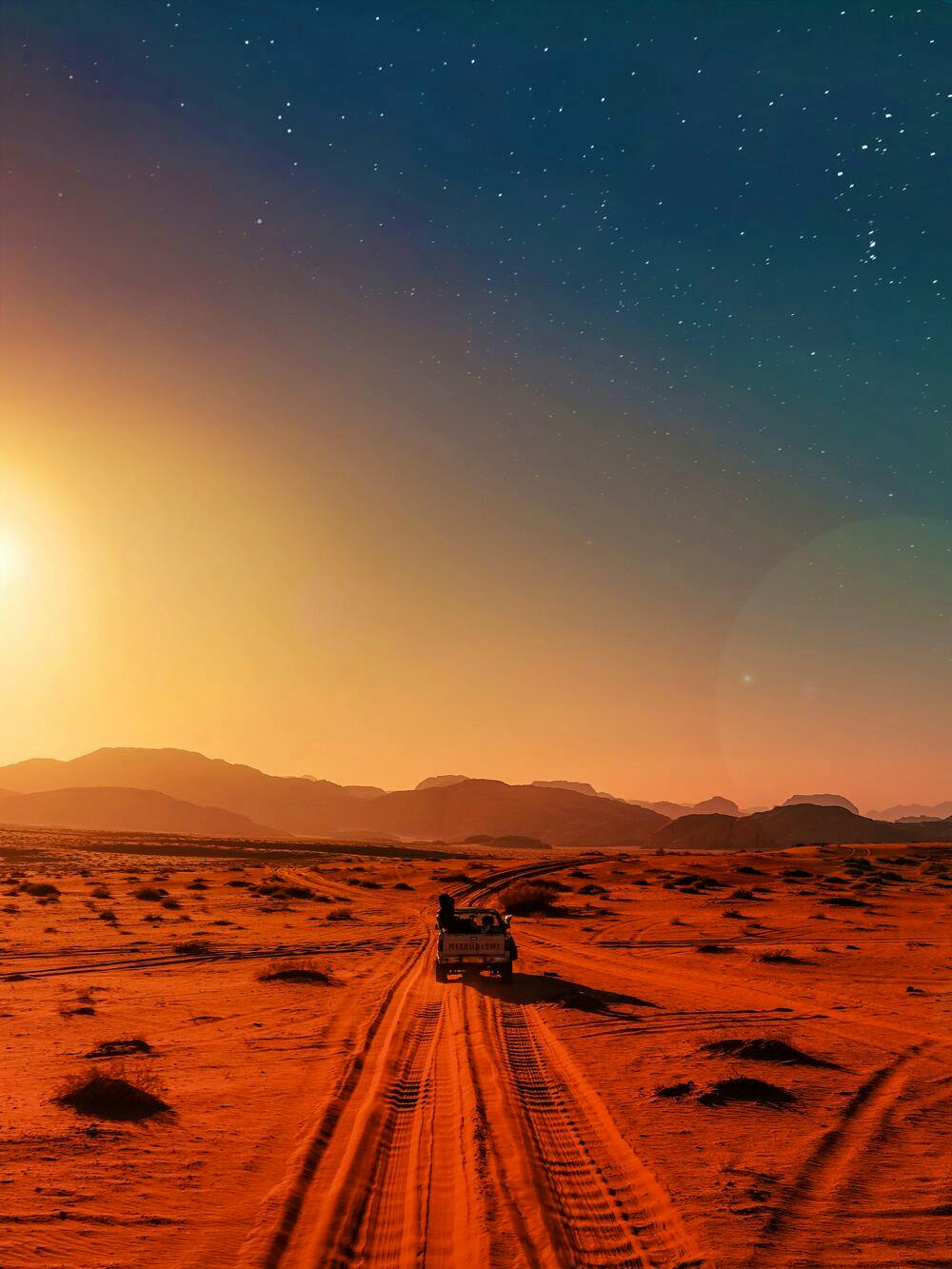 driving through wadi rum