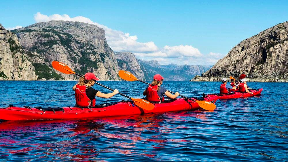 kayaking through fjords