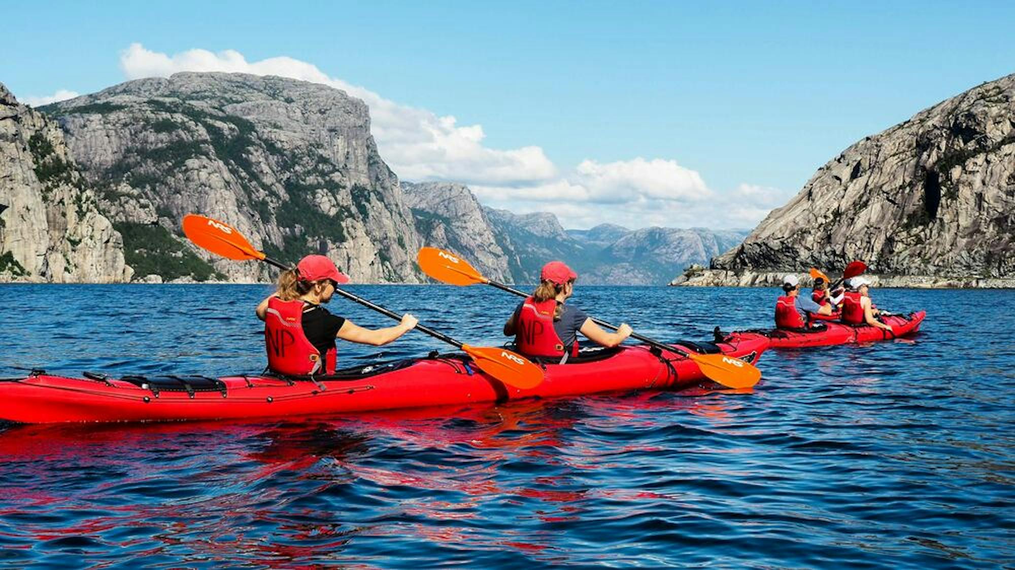 kayaking through fjords